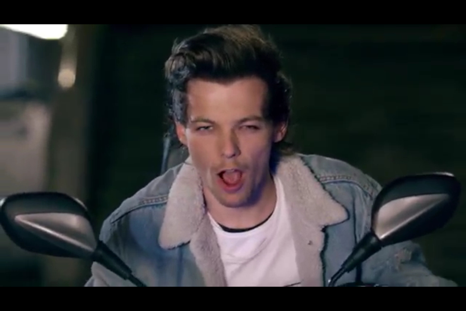 and you're like "awwwww yeah that's hot Louis' on a motorcycle"