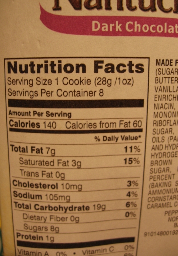 breaktime ginger cookies nutrition facts