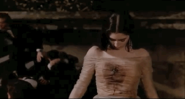 Die with your distracting California accent! Good thing she directs better than she acts.
