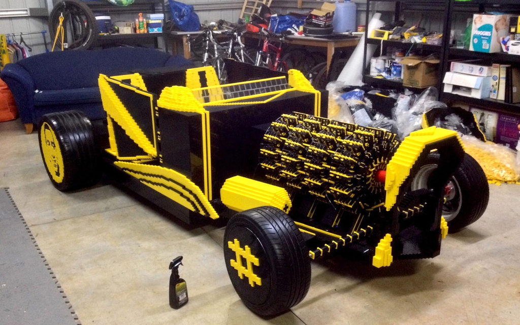 a car made out of legos