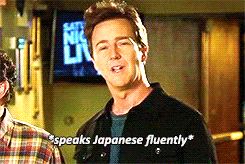 English, Japanese, Spanish, and French. Imagine traveling the world with him.