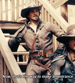 D'Artagnan: "Prepare to fight, one of us dies here."Aramis: "Now, that's the way to make an entrance."