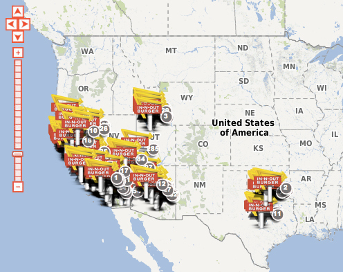 In N Out Burger Locations Map