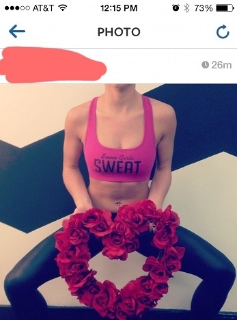 Caption"#Squat in the Name of #Love""Valentine's Day #cleanse""Look good feel good"Comments"Go girl""Inspiration""You amaze me"
