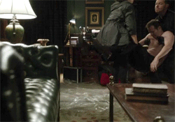 After Quinn emerges tracking device free from the bathroom, Charlie tells her that they have a "client." The client is Cyrus, and he needs Daniel's murder cleaned up. So Quinn and Charlie get to work.