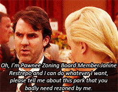 Like that time he & Leslie totally gave it to zoning board member Janine Restrepo.