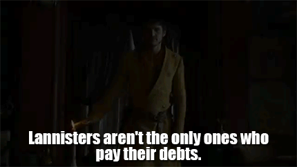 ...seven kingdoms scheming.Six direwolves growling.Five wannabe kings.Four calling whores.Three dragon eggs.Two Lannister loves.And Lord Eddard's head with no body.