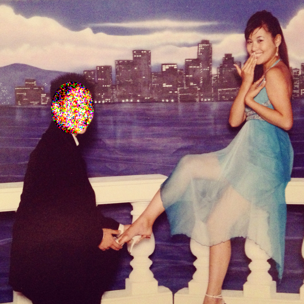 "I spent way to much money on my non-refundable dress at a little boutique because I thought it would be unique and different. A week after I bought it, I found basically the same dress at Express for a fraction of the price. Ah, well." —Kimberly Wang