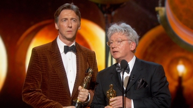 The Lady in Number 6: Music Saved My Life won the Oscar for Best Documentary Short. The documentary featured Alice Herz-Sommer, the oldest living Holocaust survivor, who passed away one week prior to the Academy Awards ceremony at the age of 110. Malcolm Clarke, who co-directed the film with Nicholas Reed (left), dedicated the award to Herz-Sommer's memory and spirit."She was a woman who taught everyone on our crew to be a little bit more optimistic and a little bit more happy about the things going on in our lives. See the film; she'll help you live a much happier life."-Malcolm Clarke