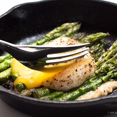 Asparagus with Egg & Miso Butter