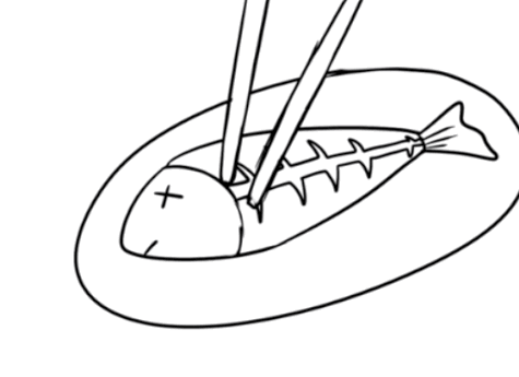 Instead, remove the bone and proceed. This tradition started with fisherman for whom the fish symbolized the boat. And as the word for fish sounds like the word for surplus, it also means capsizing your luck.