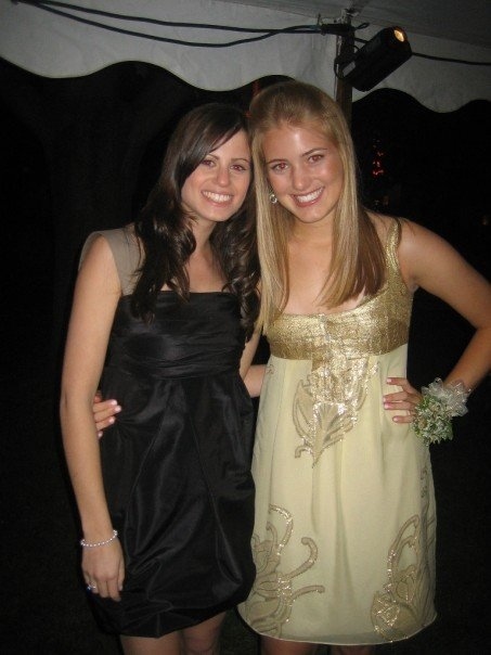 "I'm wearing a dress I found at the mall because I'm from the Midwest and in the Midwest people shop at malls (full disclosure, my mom actually found the dress for me — she's really awesome). My high school prom is always outside in June so everyone wears short dresses to prevent you from overheating. I really liked my dress, until I found my cousin Amanda (pictured) at the dance and then I liked her dress more." —Emily Orley