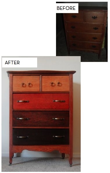 Use wood stain in various colors