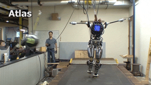 Atlas was built by DARPA and Boston Dynamics to compete in DARPA's Virtual Robotics Challenge — a public contest with a $2 million grand prize.What can Atlas do? Everything. It can tackle treadmills, run assault courses and dodge objects.He's basically a robotic super-fit gym bunny.