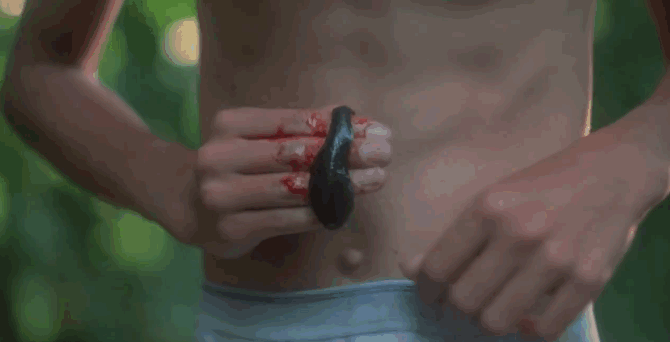 OK, so this wasn't a kid's movie — it was rated R, after all — but its sweet coming-of-age theme made it a staple for many '80s kids. This scene in the swamp, where Gordie finds a leech in his underpants, was every boy's nightmare.