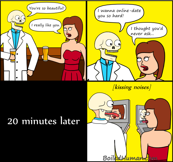 A boiled human dating comic