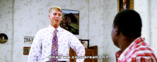 You are about to get serious, but then you run into that classmate from that class you took together one time, and this exact moment happens to be the best time to catch up.