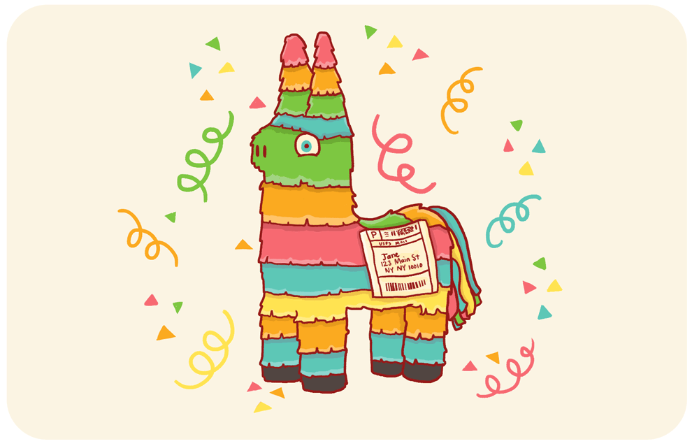 Best party invitations EVER. Fill with candy and an RSVP card.