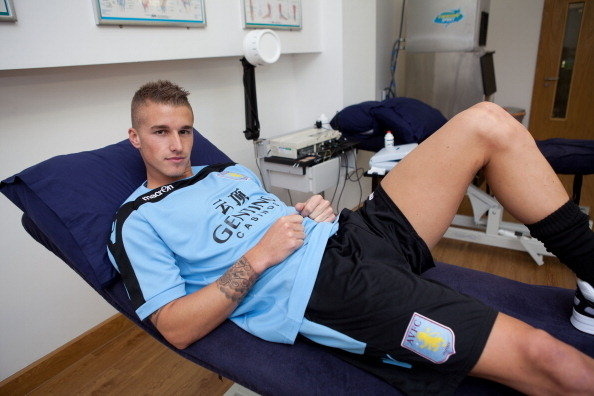 He plays for Aston Villa
