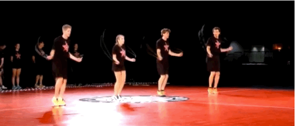 These team routines are set to music and made up of anywhere from six to a maximum of thirty jumpers per team.