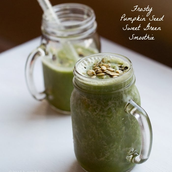 Frosty Pumpkin Seed Sweet Green Smoothie