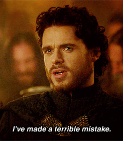 ...eight oaths-a-breaking.Seven kingdoms scheming.Six direwolves growling.Five wannabe kings.Four calling whores.Three dragon eggs.Two Lannister loves.And Lord Eddard's head with no body.