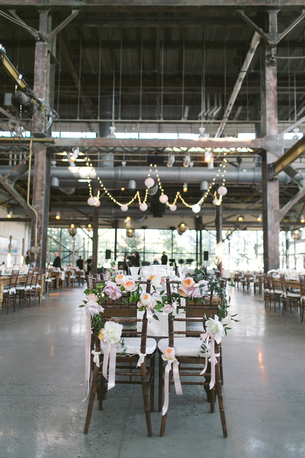 A modern, industrial-style wedding in a loft or warehouse.