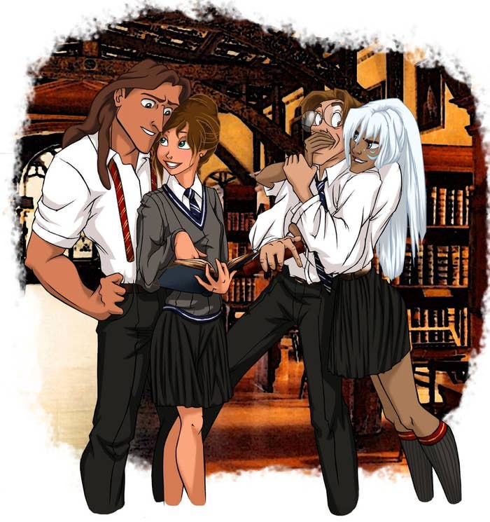 26 Disney Characters Reimagined As Hogwarts Students