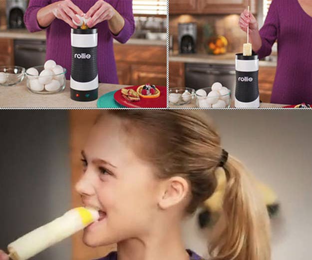 Just crack your egg, pour it into the cylinder, and watch it pop up in minutes as this weird egg popsicle thing. ANYWAY it sounds fun. Buy it here for $23.99.