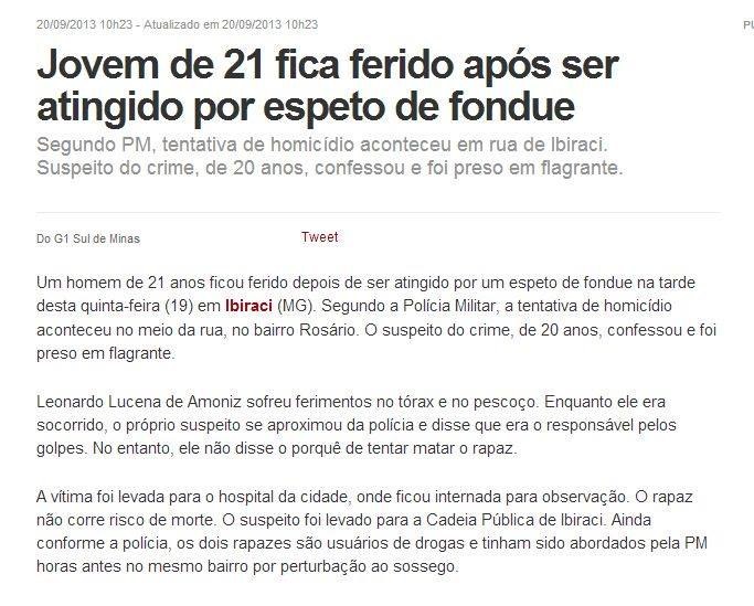 Assassinato por queijo. Veja a notícia.
