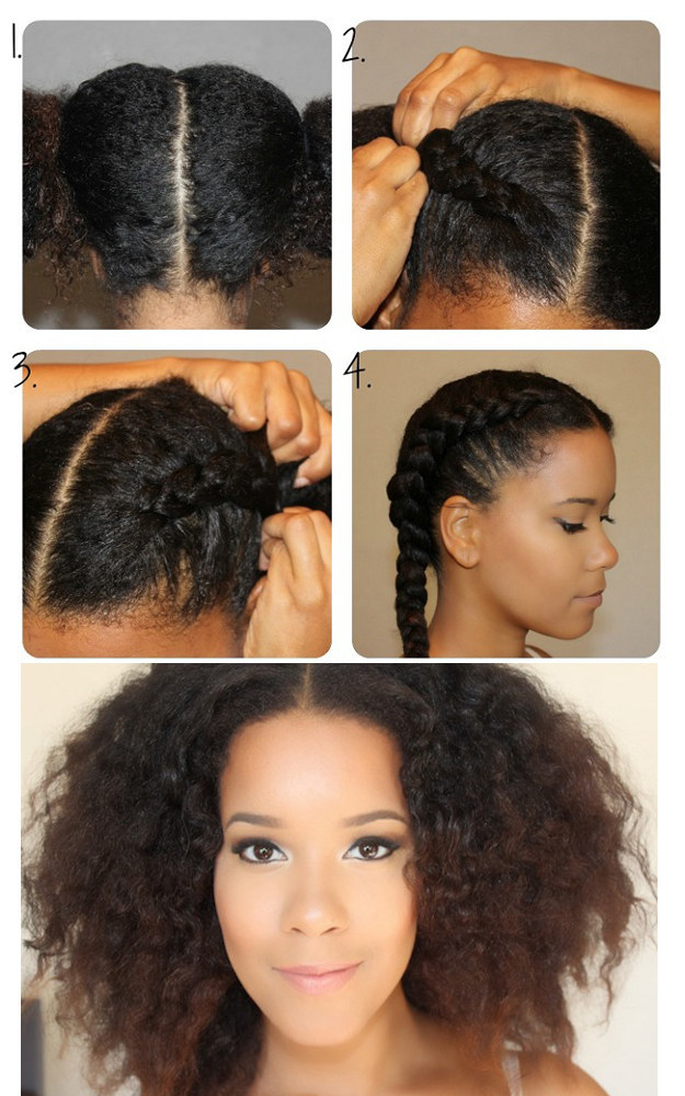 two french braids natural hair