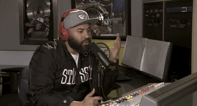 He then compared how some male rappers rap about selling drugs, but don't actually in real life, and when he hears "girl rappers talking about about popping your ass and twerking ... do you really get down like that or is that just for show?"