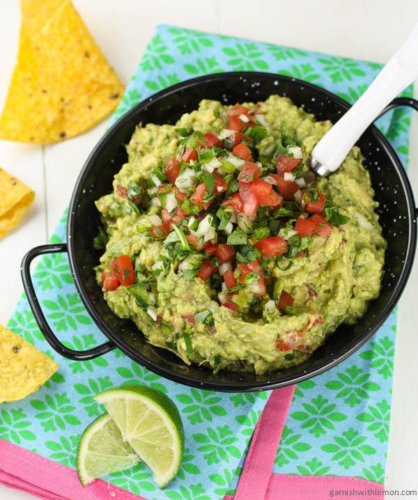 Snack on guacamole? Don&#x27;t have to ask twice. Scoop with veggies and whole grain tortilla chips. Recipe here.