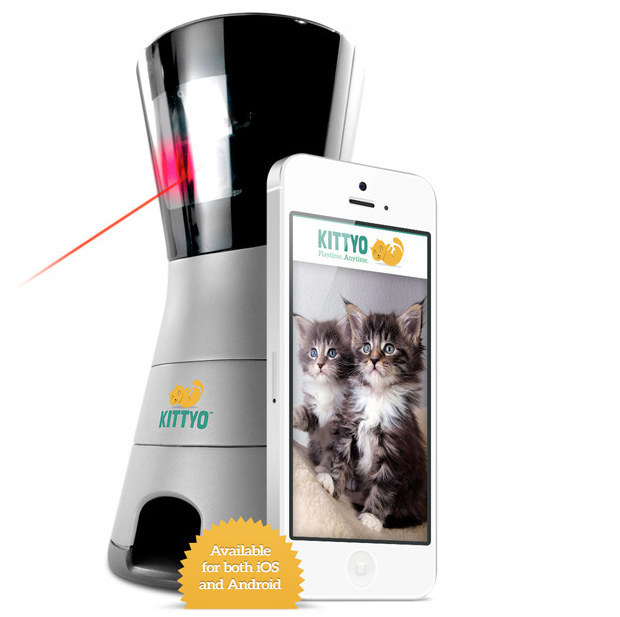 You can't spend every waking moment entertaining your cat. Or can you? Kittyo lets you play with your favorite fluffball from your phone.You can even dispense treats! On Kickstarter of course.