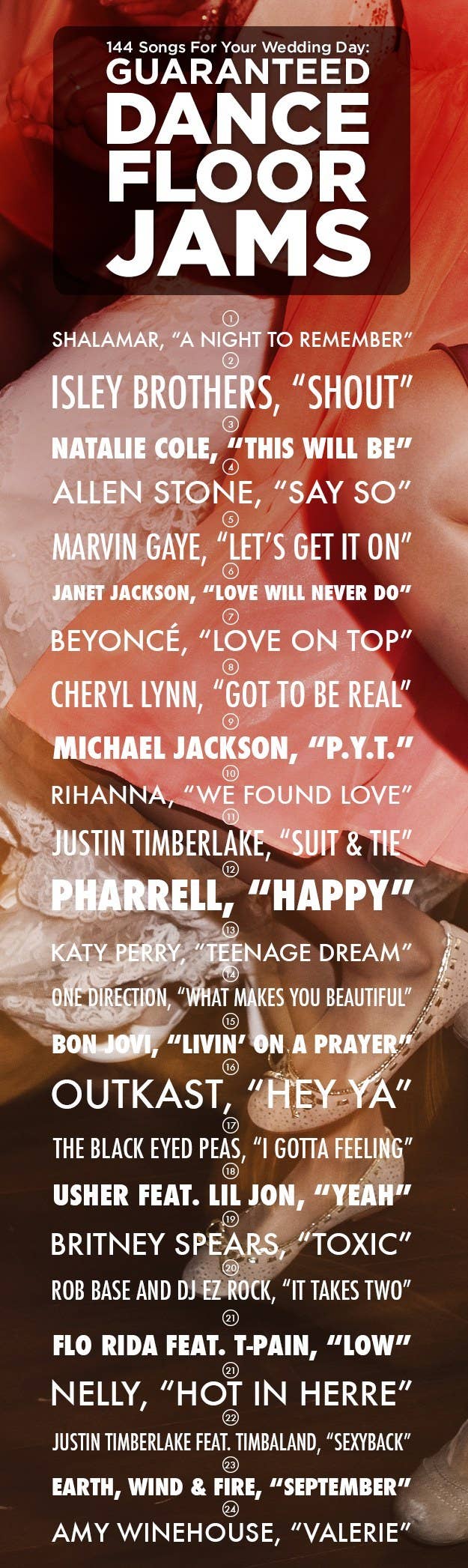 144 Swoon-Worthy Songs For Every Part Of Your Wedding Day, image size:625x2093