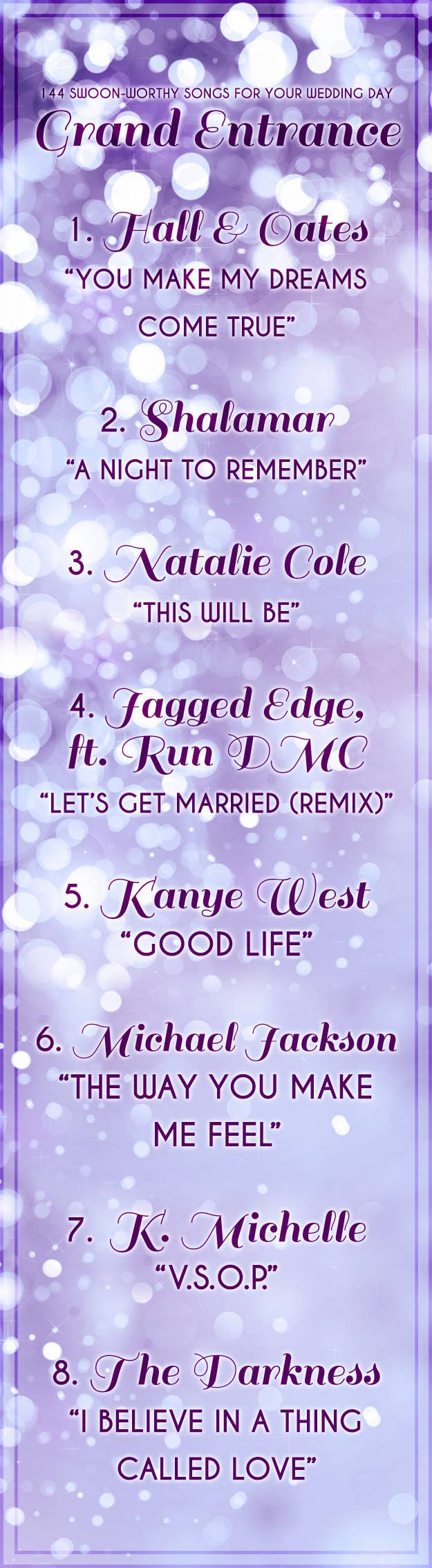 144 Swoon-Worthy Songs For Every Part Of Your Wedding Day, image size:625x2271