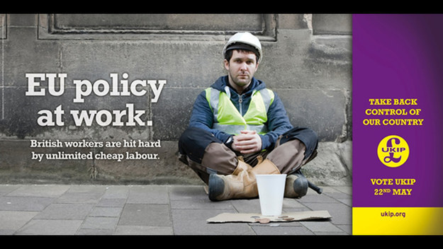 The face of UKIP's anti-immigration European election campaign posters is an Irish actor who emigrated to the UK ten years ago, party officials confirmed on Friday.David O'Rourke, originally from Dublin but now resident in Edinburgh, appears as unemployed builder under the banner "British workers are hit hard by unlimited cheap labour" in the party's campaign material. The poster is part of a £1.5 million nationwide billboard campaign.In a casting profile O'Rourke says he has been living in the UK for a decade and is a full-time professional actor: "I'm hard working and fully committed to a role and my character to give the best performance I can deliver."O'Rourke has an IMDB page and previously appeared in Saltwater, a 2000 Irish film starring Brendan Gleeson as well as recent adverts for National Trust Scotland.A spokesman for UKIP said the decision to use actors in political posters was standard practice. The party wants to introduce a work permit scheme for high skilled workers in a bid to cut current immigration levels from above 200,000 people a year to below 50,000.