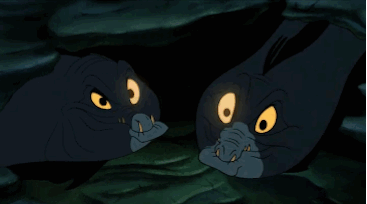 Marking the beginning of the 90’s Disney renaissance, The Little Mermaid featured the iconic villain Ursala and her pet moray eels Flotsam and Jetsam. Presented as symbiotic twins, these cunning deviants are linked by their two white eyes, that when combined serve as Ursala’s portal to the outside world. With nothing but discontempt and pure hatred for all of Atlantica’s poor and unfortunate souls, Flotsam and Jetsam are anything but comic relief. Shit they are evil.