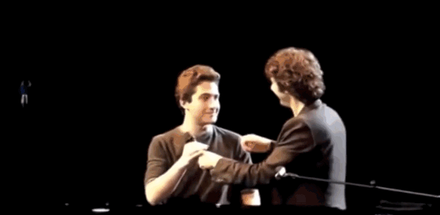 At many of his shows, he invites a lucky audience member to join him on stage.