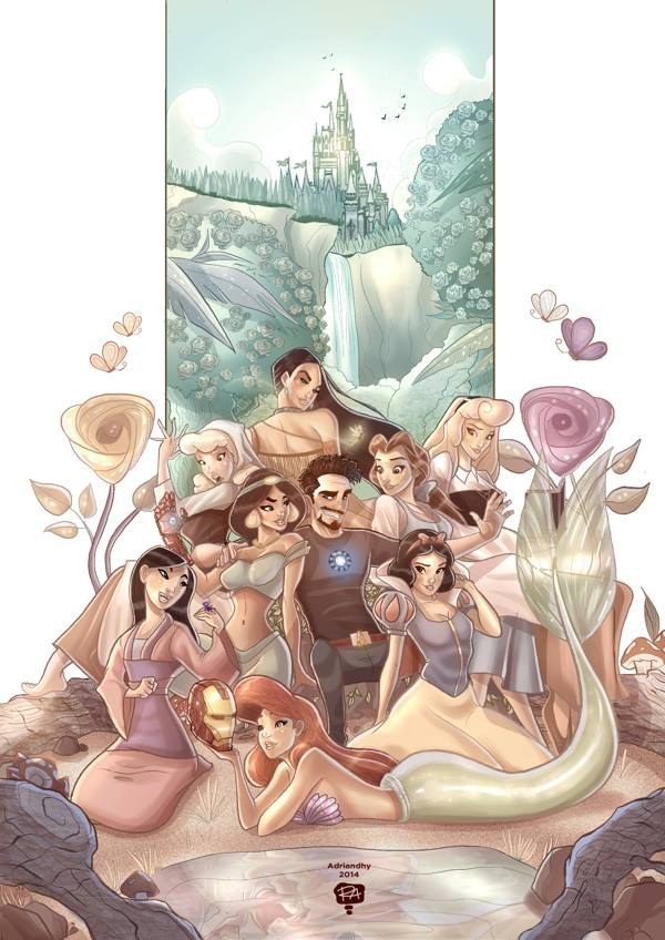 Shared by Downey's official Facebook page yesterday, it shows Tony Stark surround by his "Iron Maidens". The post was captioned, "Best part about a Disney deal..." Pepper's going to be pissed. (Also, h/t to Dad in Plaid for dubbing them Iron Maidens. Pure brilliance.)