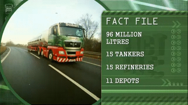 Fact: A factory in the show burns the equivalent of 10,750,000 haggis a year.Fact: Every Gigaspace lorry has got space for a foldaway pillow.