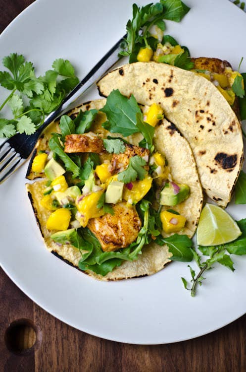 Swap corn tortillas for whole wheat tortillas for added fiber and fullness. Recipe here.