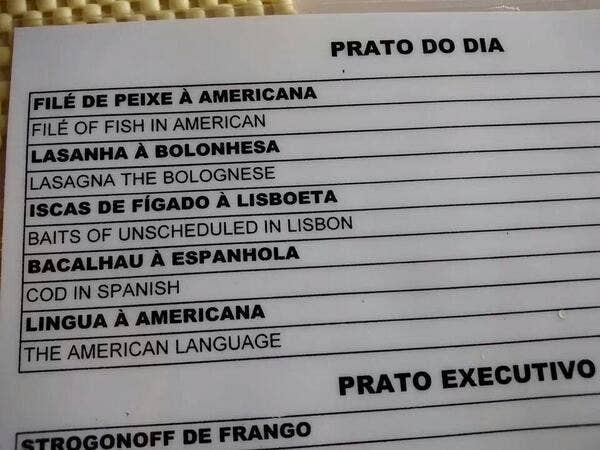10 Traduções Fabulosas De Itens De Cardápios 10 Traduções Fabulosas De Itens De Cardápios