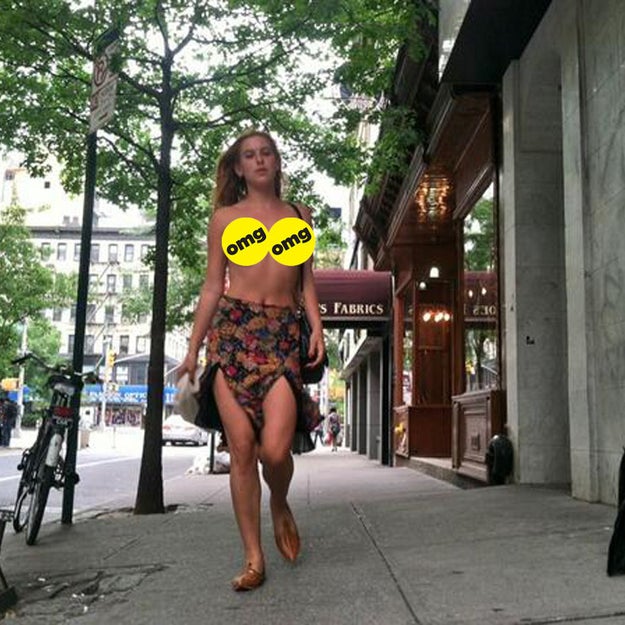Scout Willis during the Free The Nipple protest in New York