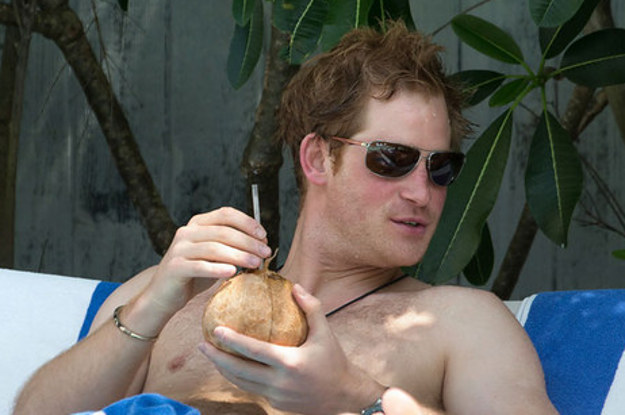 Prince Harry Is Single Shirtless And Hanging Out By A Pool