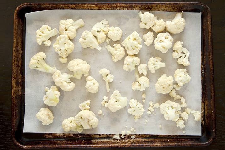 Don't crowd the pan with cauliflower; the florets shouldn't be touching.