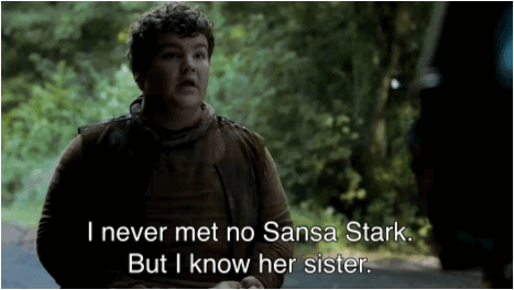 Qui confirme donc à Brienne que la jeune Stark est vivante. Et Podrick, qui connaît les différentes familles de Westeros comme sa poche, devine qu'Arya est en route vers les Eyrié, pour rejoindre sa tante Lysa - et que Sansa s'y trouve peut-être aussi.