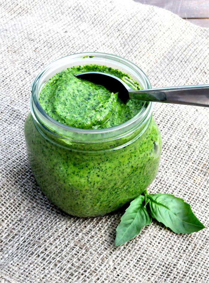 Full recipe at Fed & Fit.(Can be done in either a blender or food processor.)