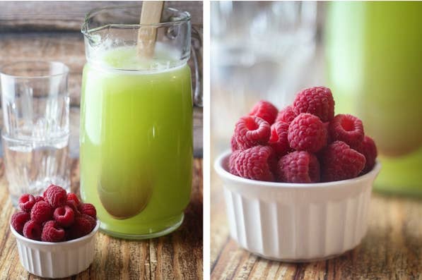 Chunks of honeydew are blended until they're liquified, then balanced out with water, fresh lime juice, and sugar. Garnish of choice? Tart raspberries. Get the recipe.