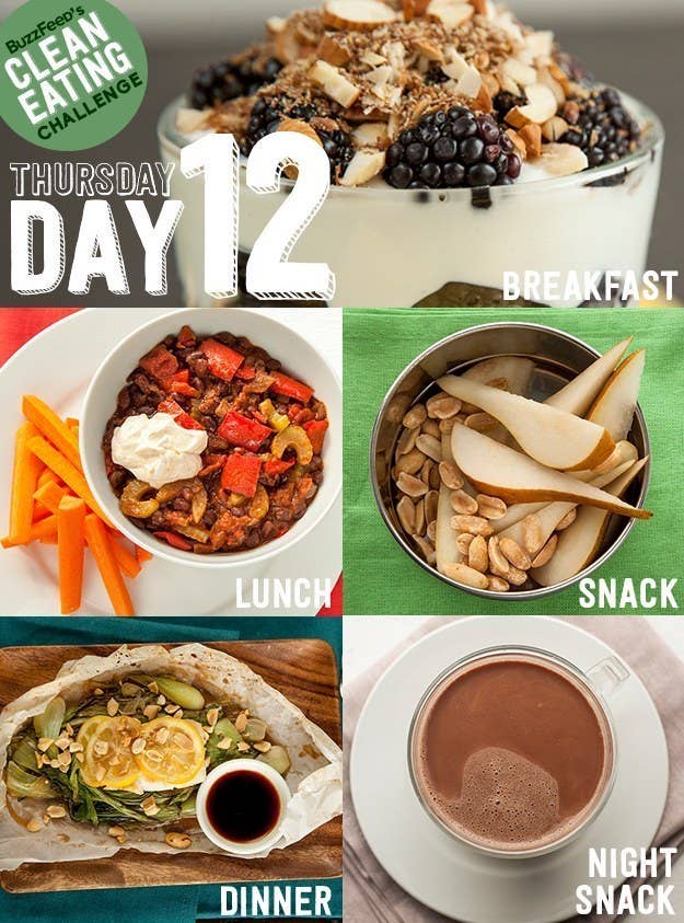 Lunch is leftover chili with some carrot sticks for crunch. Then for dinner you'll learn how to cook fish in parchment, which is one of the best and easiest ways to consistently make fish taste amazing. Click here for Day 12 recipes and guidelines.